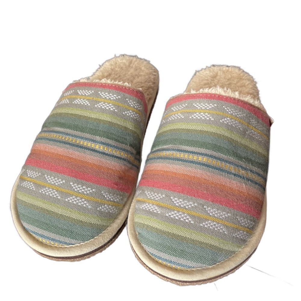Feelgoodz Multicolored Boho Aztec Sherpa Lined Mule Sippers (6/7)